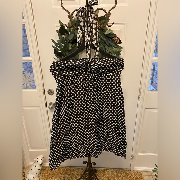 NWT The Limited Silk Blend Sleeveless Halter Top Polka Dot Dress 10 - Picture 3 of 9